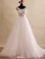 Beautiful A-line Wedding Dresses 2017 Scoop Neckline Beading And Applique Lace Flowers Bridal Gowns
