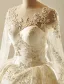 Robe De Mariée De Luxe 2017 Carré Décolleté Applique Dentelle Perles Strass Ruffled Robes De Mariée En Satin Nuptiale (1,1 M De Train)