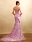 Beautiful Evening Dresses 2017 Scoop Neckline Ruffle Chiffon Lace Mermaid Long Dress