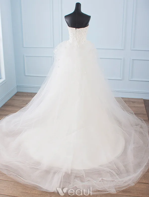 Robes De Mariée Glamour 2017 Sweetheart Amovible Train De Sirène De Robe De Mariage