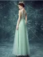 Sexy Long Lace Evening Dress Green Formal Dress Beaded Crystal