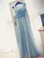 Robes De Soirée Glamour 2017 V-cou Volanté Tulle Avec Sequins Gland Robe Longue