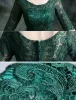 Modest Lange Spitze Abendkleid Dunkelgrünes Festliche Kleid Mit Ärmeln