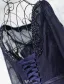 Elegant Evening Dresses 2017 Beading Scoop Neck  Ruffle Navy Blue Lace Backless Dress