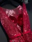 Glamorous Prom Dresses 2017 Scoop Neckline Applique Lace Burgundy Backless Dress
