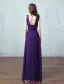 Robe De Soirée De Couleur Unie 2017 Conception Simple Applique Dentelle Robe Pourpre Robe Longue