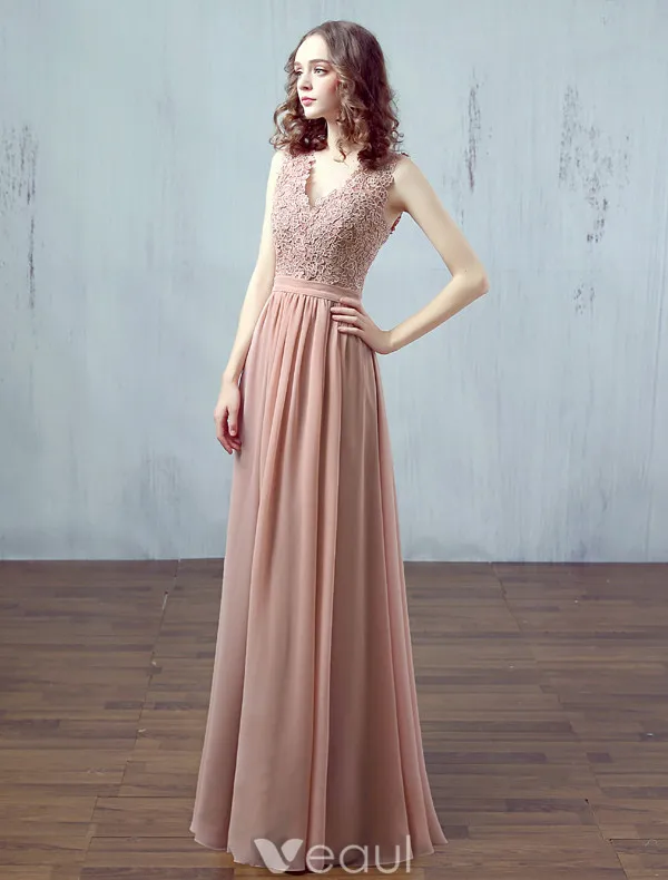 Robe De Soirée De Couleur Unie 2017 Conception Simple Applique Dentelle Robe Pourpre Robe Longue
