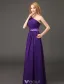 Elegante Bruidsmeisjes Jurken 2017 Een Schouder Ruches Chiffon Jurk Met Sjerp