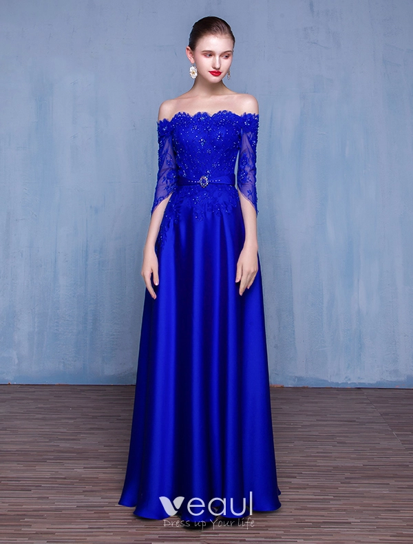 Buy Ombre Ball Gown Royal Blue Prom Dresses With Appliques, Long V Neck  Quinceanera Dresses SJS15275 Online – jolilis