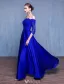 Sexy Evening Dresses 2017 Eyelashes Lace With Heavy Handmade Beading Royal Blue Dress
