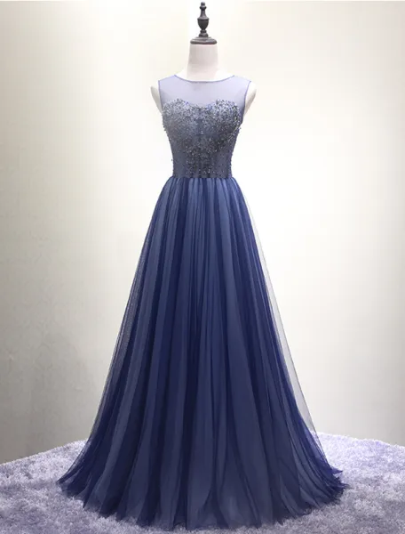 Świecący Sukienki Na Bal Studniówkę 2016 Gorset Cekiny Wzór Linkę Granatowa Suknia