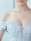 Bezaubernde Abendkleider 2017 Weg Von Der Schulter Applique Helles Himmelblaues Spitze-fußbodenlänge Kleid