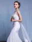 Glamorous Mermaid Wedding Dresses 2017 Square Neckline Applique Lace Beading Rhinestones Bridal Gowns With 100 Cm Train