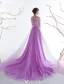 Glamorous Evening Dresses 2017 Off The Shoulder Applique Flowers Beading Rhinestones Dress With Long Sleeves Train