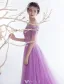 Glamorous Evening Dresses 2017 Off The Shoulder Applique Flowers Beading Rhinestones Dress With Long Sleeves Train