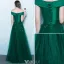 Robes De Bal Élégantes 2017 De L'épaule Vert Foncé Longue Robe Dos Nu