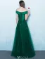 Robes De Bal Élégantes 2017 De L'épaule Vert Foncé Longue Robe Dos Nu