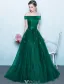 Robes De Bal Élégantes 2017 De L'épaule Vert Foncé Longue Robe Dos Nu
