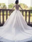 Glamouröse Brautkleider 2017 V-ausschnitt Applique Spitze Weiße Brautkleider Mit Zug