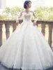 Glamorous Wedding Dresses 2017 V-neck Applique Lace White Bridal Gowns With Train