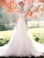 Elegant A-line Wedding Dresses 2017 Off The Shoulder Beading Applique Lace Bridal Gowns With Sleeves