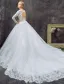 Glamorous A-line Wedding Dresses 2017 Scoop Neck Applique Lace Bridal Gowns With Train
