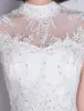 Stunning Mermaid Wedding Dresses 2017 High Neck Applique Lace Sequins Bridal Gowns