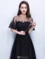 Belle Robe De Soirée 2017 Dentelle Applique Avec Robe Longue Noire