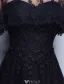 Belle Robe De Soirée 2017 Dentelle Applique Avec Robe Longue Noire