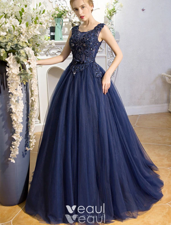 Vestidos de discount gala azul marino