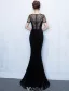 Elegant Havfrue Selskapskjoler 2017 Scoop Halsen Beaded Svart Kjole