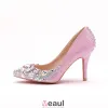Pink Handmade Shine Rhinestone Simple Bridal Shoes / Wedding Shoes / Woman Shoes