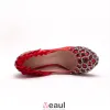 Handmade Rhinestone Red Bridal Shoes / Wedding Shoes / Woman Shoes
