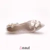Handmade Lace Flower White Bridal Shoes / Wedding Shoes / Woman Shoes