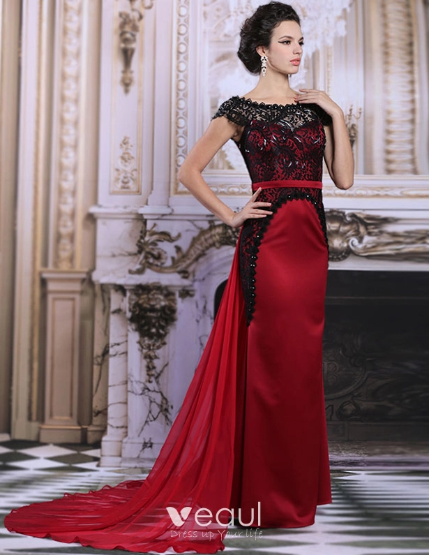 Dark red mother of the bride dresses best sale