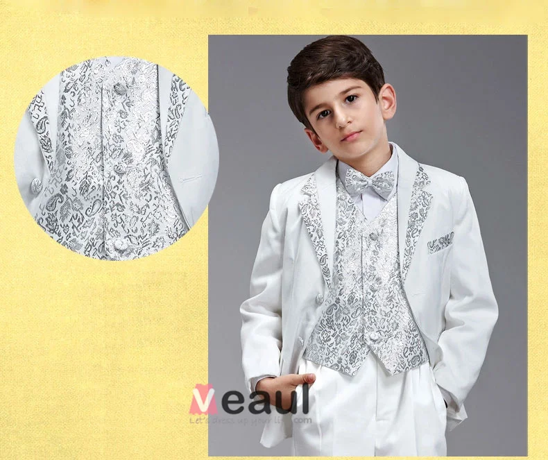Yaopelky Formele kostuumset voor peuterjongens, herenoutfits, shirt met lange mouwen met vlinderdas, broek met bretels, jongens bruiloft pakken, Blauw, 5-6 jaar