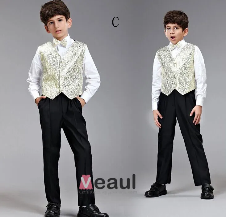 Kinderen Smoking / Vest Pak / Prestaties Kleding / Kleine Kostuums Set / Ring Aan Toonder Pakken