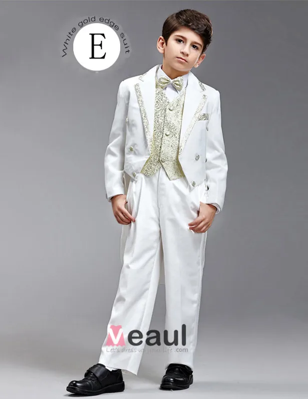 Kinderen Smoking / Vest Pak / Prestaties Kleding / Kleine Kostuums Set / Ring Aan Toonder Pakken