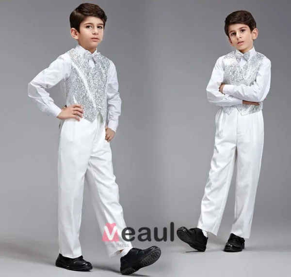 Kinderen Smoking / Vest Pak / Prestaties Kleding / Kleine Kostuums Set / Ring Aan Toonder Pakken