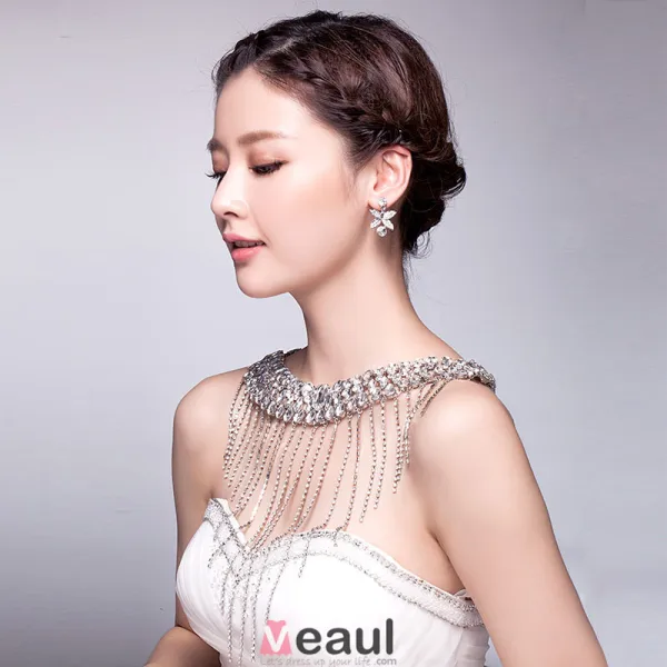 Strass De Luxe Chaîne Epaule Gland Pour Bijoux De Mariage