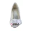 Chic Peep Toe Inläggningar Strass Vit Satin Kattunge Klackar Brudskor