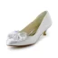 Prinses Wees Teen Buigen Wit Satijn Kitten Heels Bruidsschoenen Trouwsschoenen