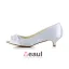 Mooie Peep Toe Doorboorde Ontwerp Met Strass Kitten Heels Pumps Bruidsschoenen Trouwsschoenen