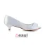 Mooie Peep Toe Doorboorde Ontwerp Met Strass Kitten Heels Pumps Bruidsschoenen Trouwsschoenen