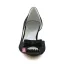 Vintage Peep Toe Zwart Satijn Kitten Heels Open Kant Bruidsschoenen Trouwsschoenen Met Strik