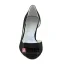 Vintage Peep Toe Zwart Satijn Kitten Heels Open Kant Bruidsschoenen Trouwsschoenen Met Strik