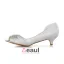 Simples Peep Toe Ruffle Satin Ivoire Et Talons Bobine Pumps Chaussures De Mariée