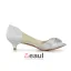 Simples Peep Toe Ruffle Satin Ivoire Et Talons Bobine Pumps Chaussures De Mariée