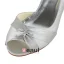 Simples Peep Toe Ruffle Satin Ivoire Et Talons Bobine Pumps Chaussures De Mariée