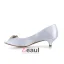 Sparkly Peep Toe White Satin Kitten Heels Pumps Wedding Shoes With Rhinestone Bow